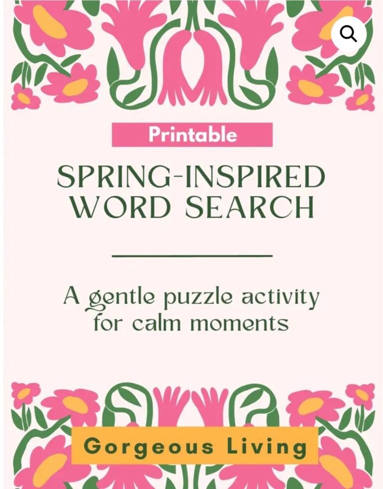 Printable Spring-Inspired Word Search for Adults – (PDF)
